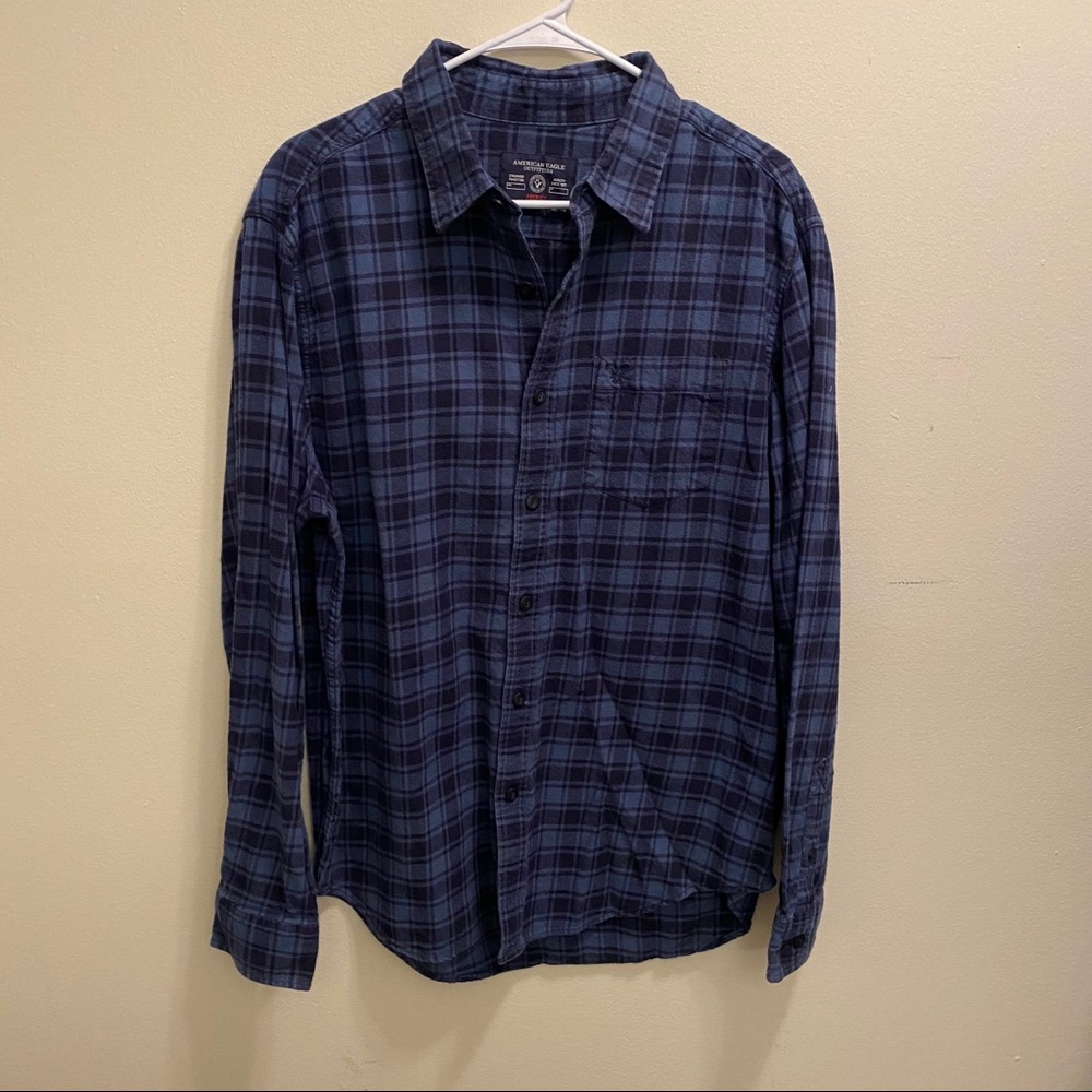 AE American Eagle Blue Shirt Button Down XL EUC